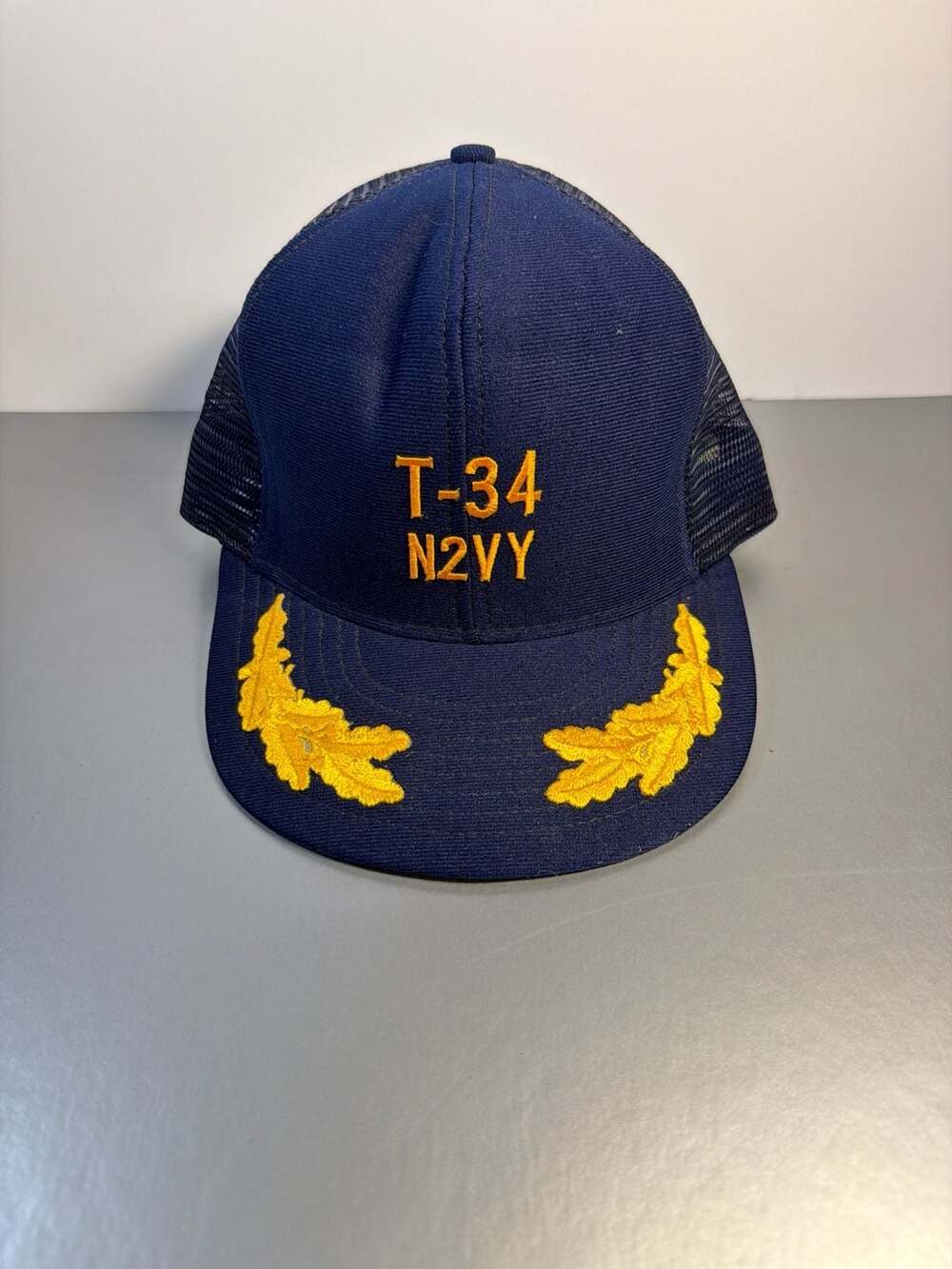 Vintage US Navy T-34 Mentor Aircraft N2VY Trucker Hat Scrambled Eggs